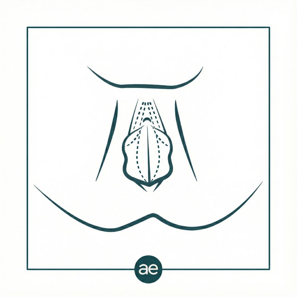 Vor der Schamlippenplastik in Kombination mit Klitorismantelstraffung